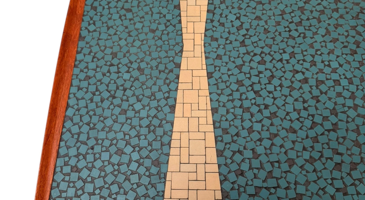 Mid-Century Modern Coffee Table with Mosaic Top by Berthold Muller, 1950s